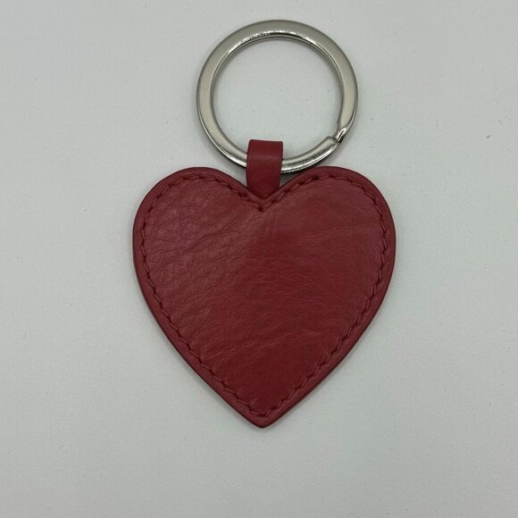 Accessories - Red Leather Heart Keychain Bag Tag Bag Charm Key Fob Gift